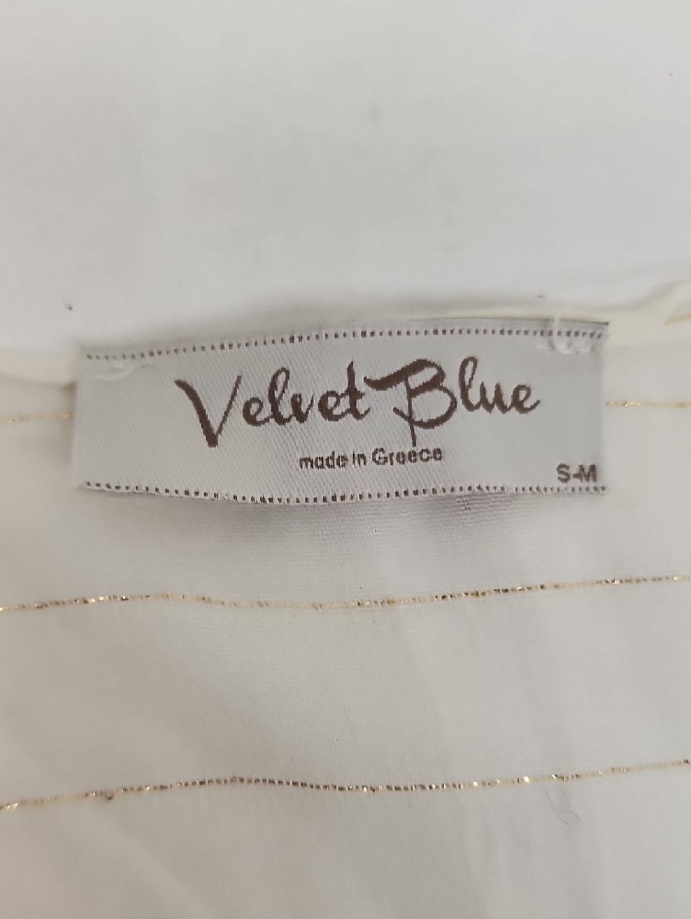 Velvet Blue Cream Embroidered Kimono Cover Up Size S/M - Picture 6 of 9